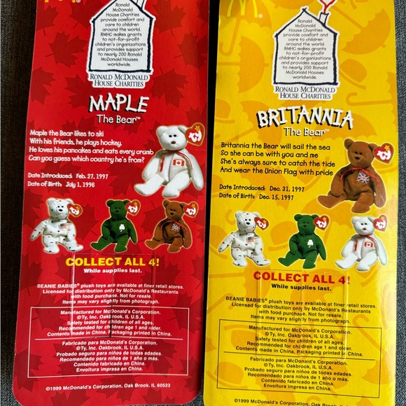 Ty McDonalds International Bears Collection set of 4 1999 - Picture 3 of 8